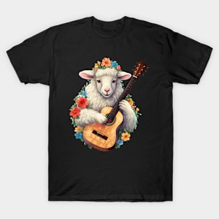 Cute Cottagecore Aesthetic  Sheep Guitar Lover T-Shirt